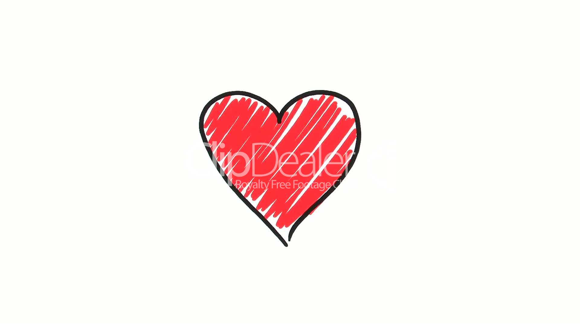 1920x1080 Heart Sketch Royalty Free Video And Stock Footage - Cartoon Heart Sketch