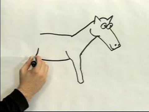 480x360 Easy Cartoon Drawing How To Draw A Cartoon Horse - Cartoon Horse Sketch
