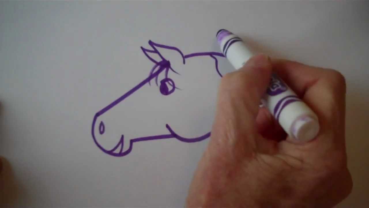 1280x720 How To Draw An Easy Cartoon Horse - Cartoon Horse Sketch