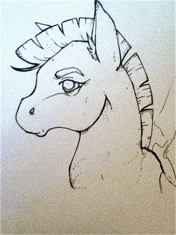 350x467 Sketches - Cartoon Horse Sketch