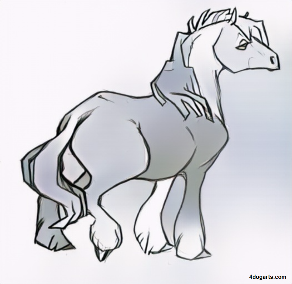 1024x997 Cartoon Horse Sketch - Cartoon Horse Sketch