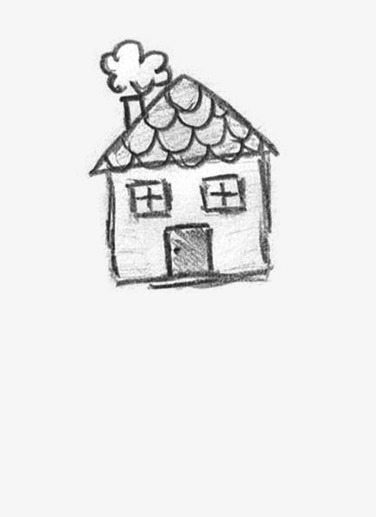 376x517 Pencil Sketch House, Pencil, Sketch, House Png Image And Clipart - Cartoon House Sketch