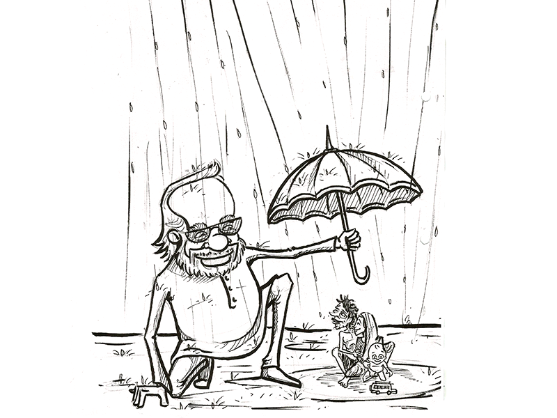 800x600 Man Is Helping People - Cartoon Man Sketch