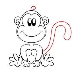 260x272 Download Draw Cartoon Monkey Clipart Drawing Sketch - Cartoon Monkey Sketch