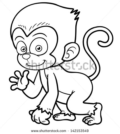 422x470 Gallery Monkey Cartoon Images For Drawing, - Cartoon Monkey Sketch