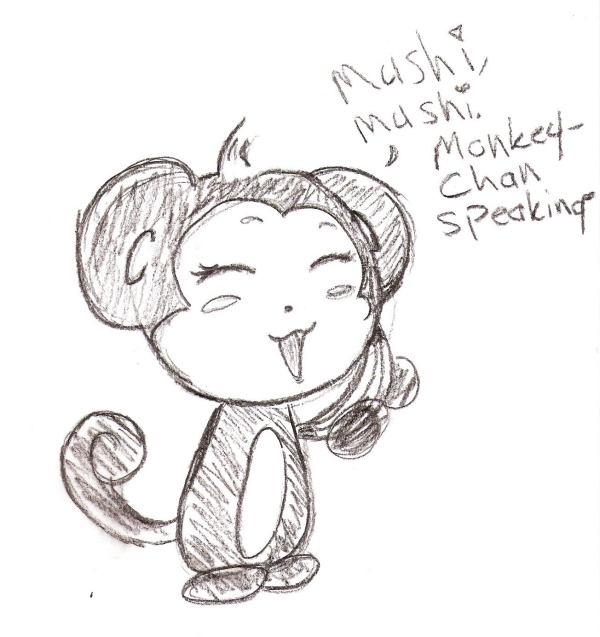 600x637 Monkey Pictures You Will Enjoy - Cartoon Monkey Sketch