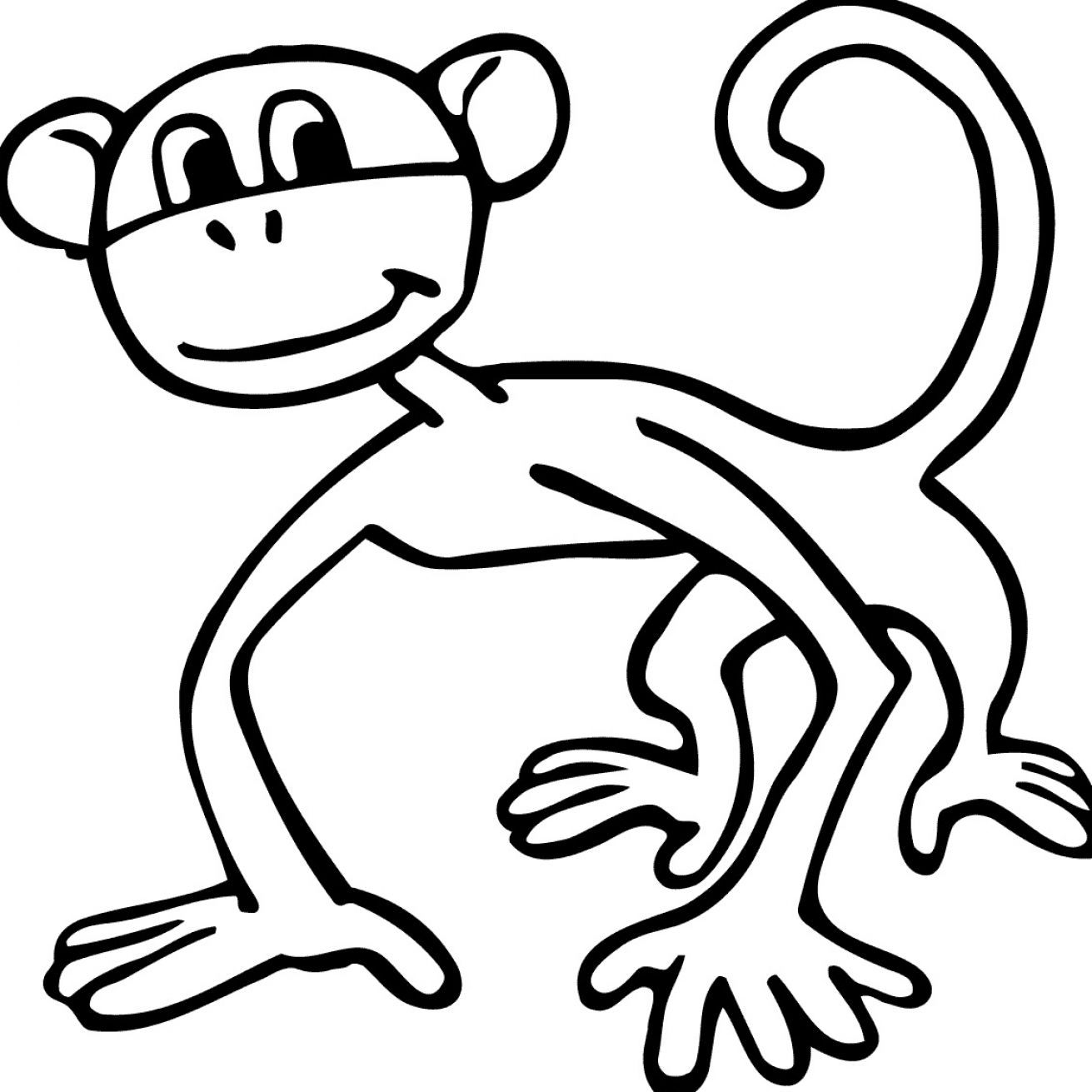 1311x1311 Monkeys Clipart Sketch ~ Frames ~ Illustrations ~ Hd Images - Cartoon Monkey Sketch