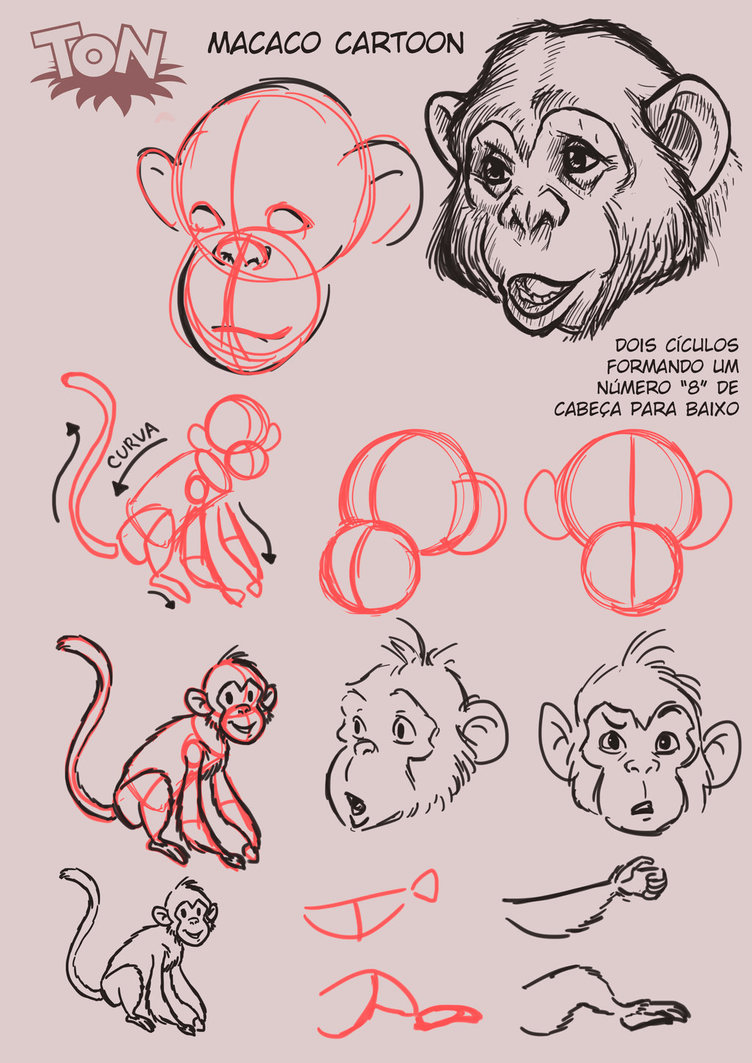 752x1063 Tutorial Cartoon Monkey By Tonalleks - Cartoon Monkey Sketch