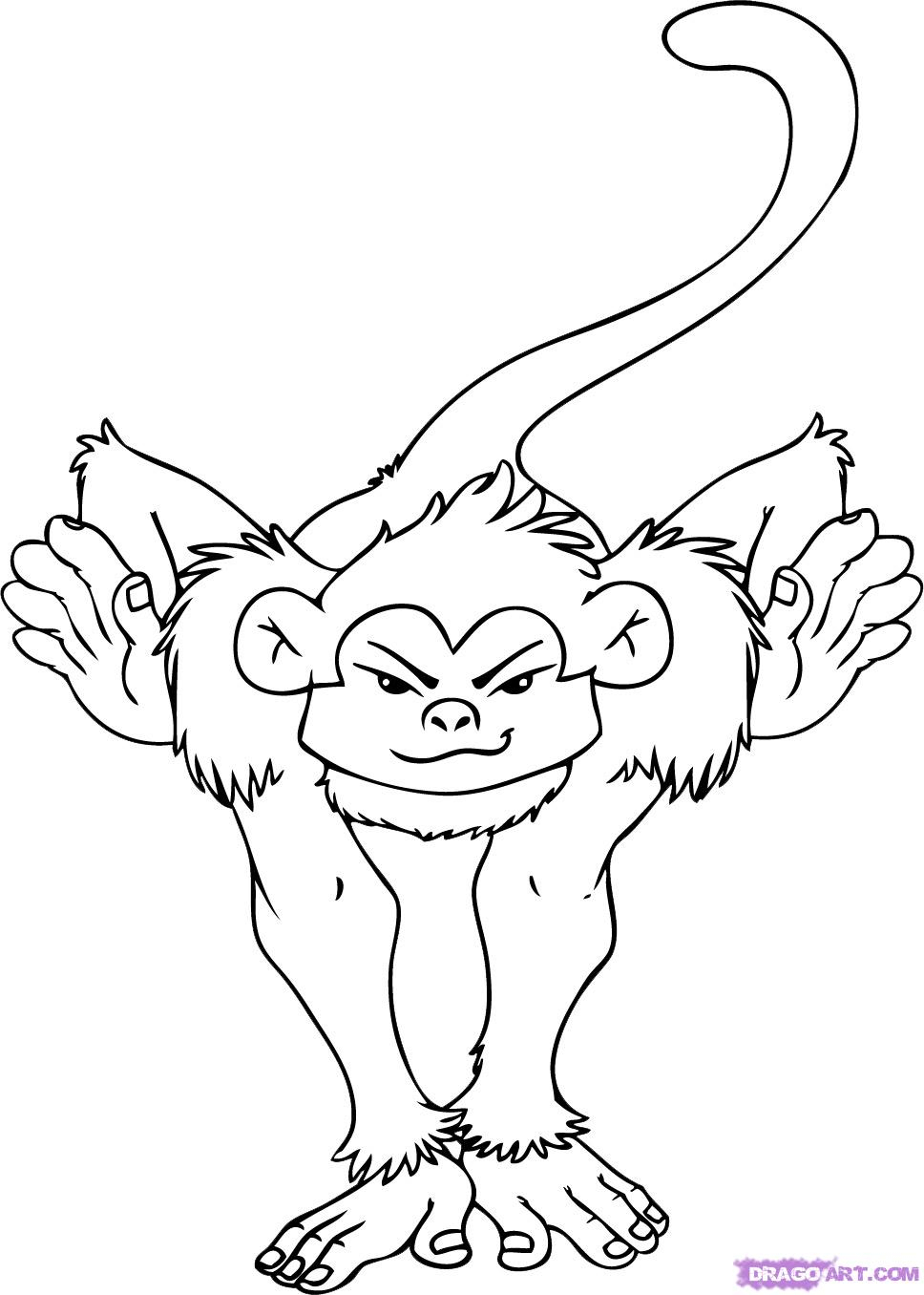 968x1356 Cartoon Monkey Sketch Step 6. How To Draw A Cartoon Monkey - Cartoon Monkey Sketch