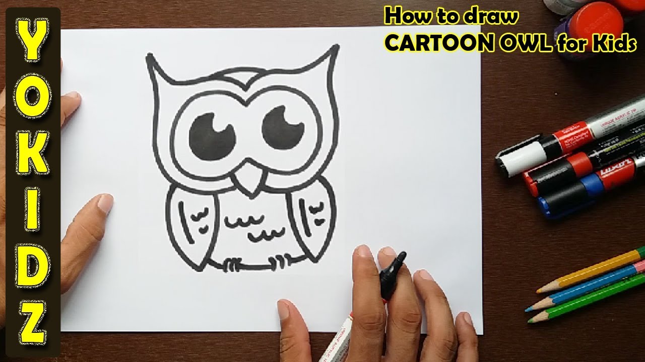 1280x720 How To Draw A Cartoon Owl For Kids - Cartoon Owl Sketch