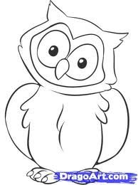 194x260 Owl Sketch Art Inspiration Owl Sketch, Owl And - Cartoon Owl Sketch