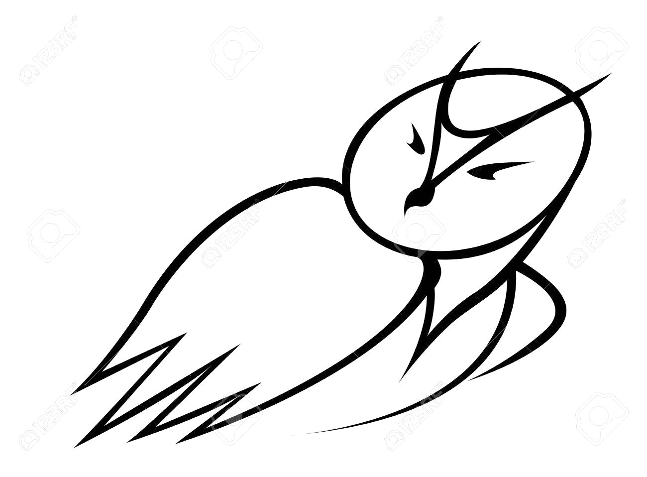 1300x958 33661463 Black And White Outline Doodle Sketch Of A Cartoon Owl - Cartoon Owl Sketch