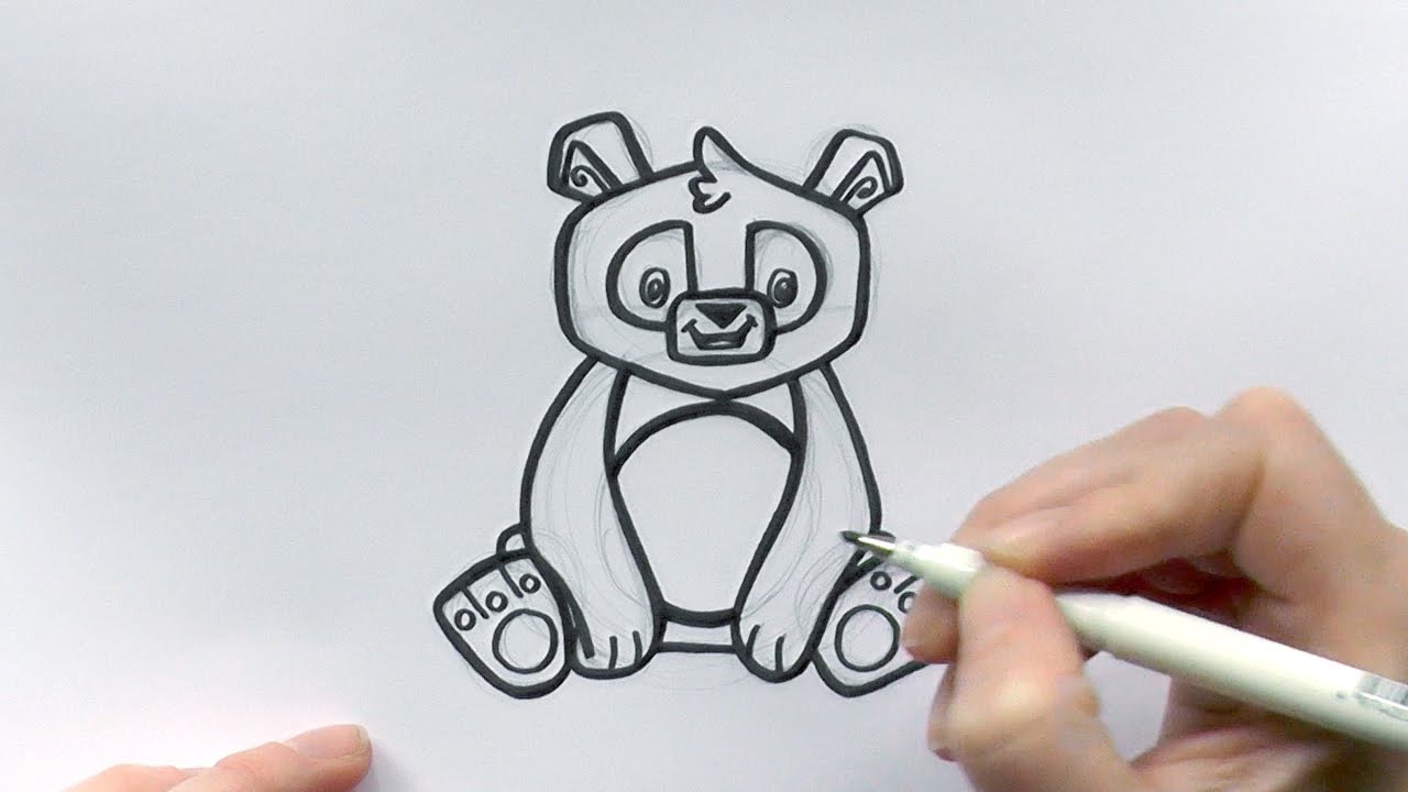 1280x720 How To Draw A Cartoon Panda From Animal Jam - Cartoon Panda Sketch