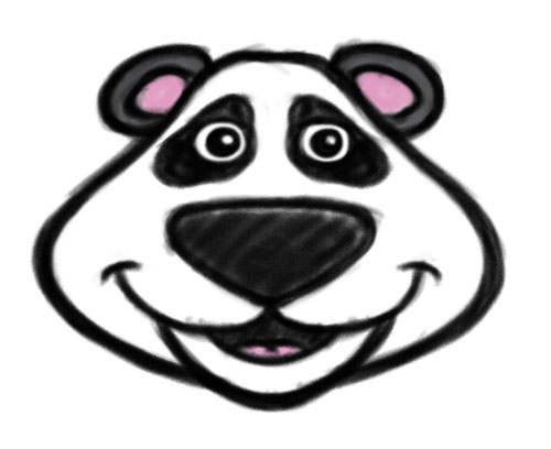 500x408 Cartoon Panda Mascot Character Sketch Rough Character - Cartoon Panda Sketch