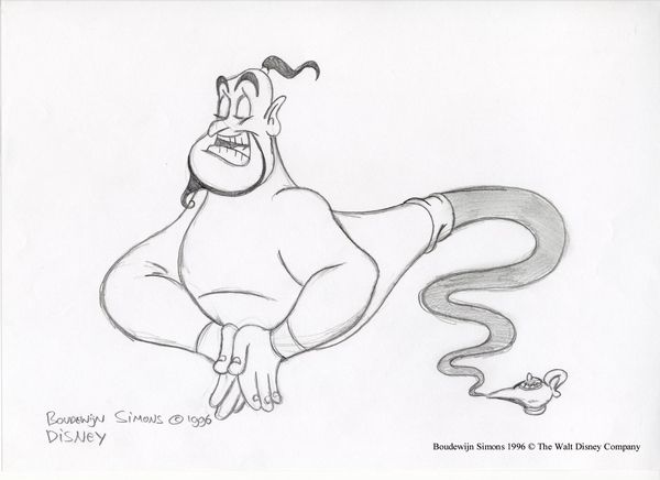 600x436 Disney Cartoon Pencil Drawings Walt Disney S Aladdin Pencil - Cartoon Pencil Sketches