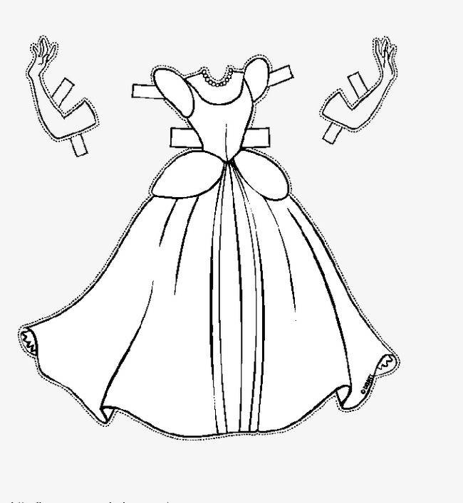 650x707 Hand Painted Princess Dress, Cartoon, Sketch, Hand Painted Png - Cartoon Princess Sketch