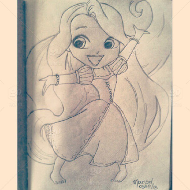 612x612 Mi Dibujo De Rapunzel... Xd Me Encanta - Cartoon Princess Sketch