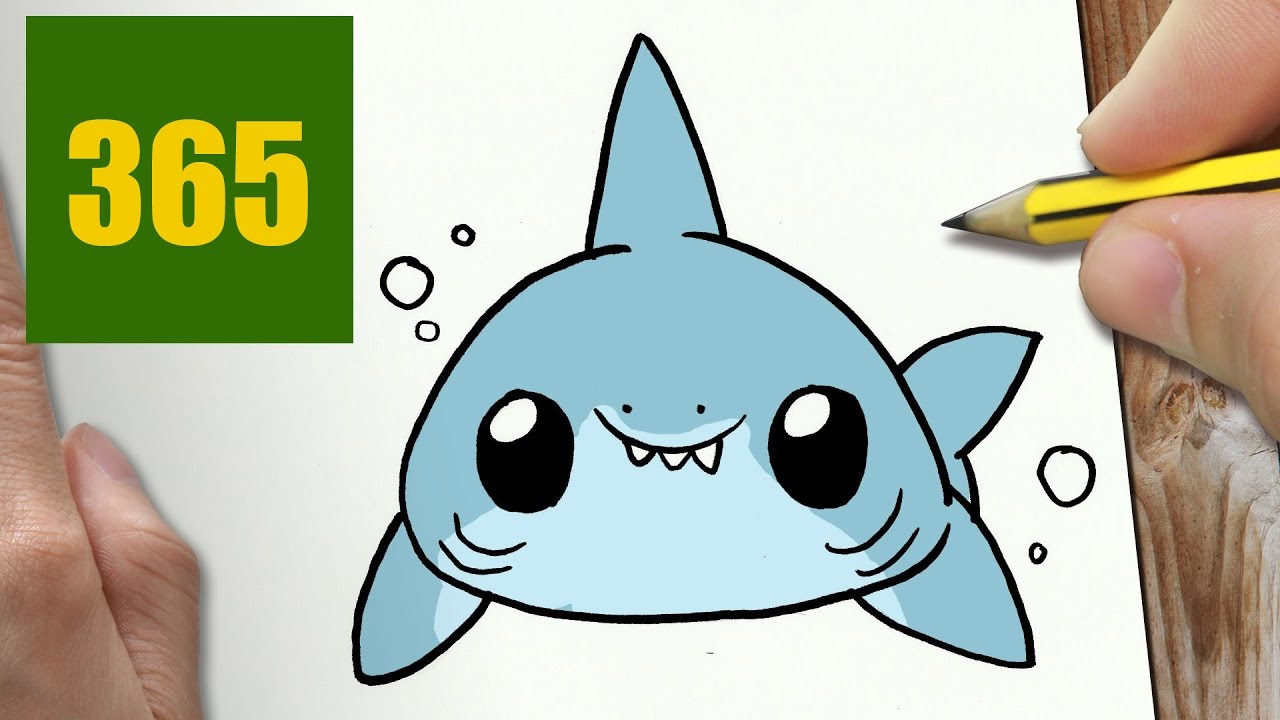 1280x720 How To Draw A White Shark Cute, Easy Step By Step Drawing Lessons - Cartoon Shark Sketch