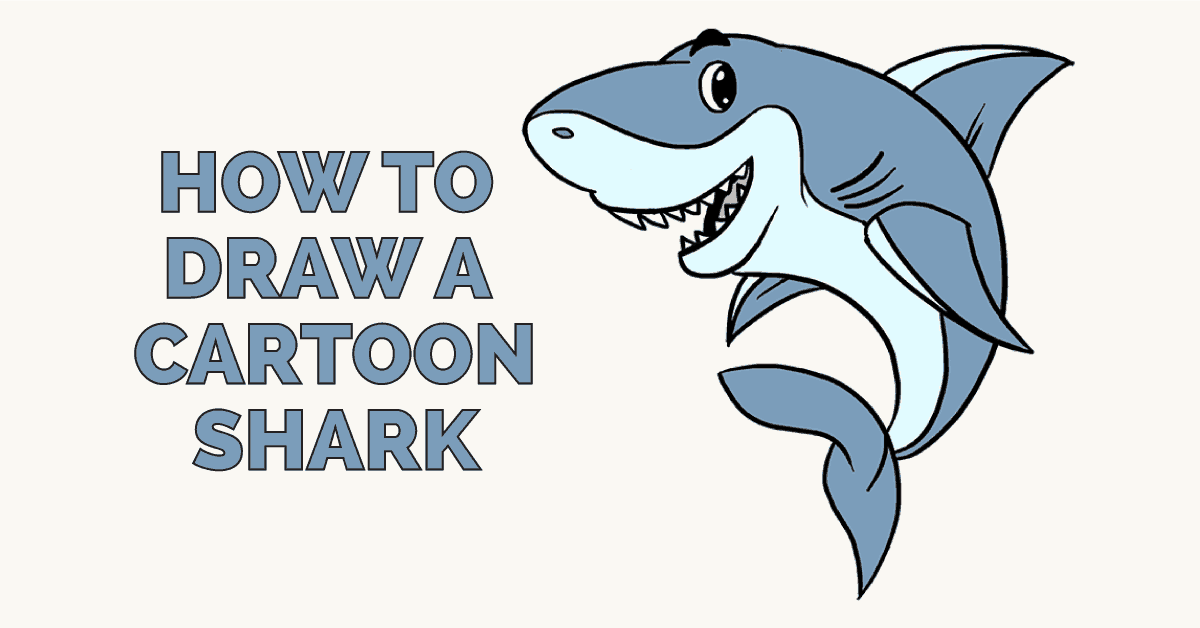 1200x628 How To Draw A Cartoon Shark Easy Step By Step Drawing Guides - Cartoon Shark Sketch
