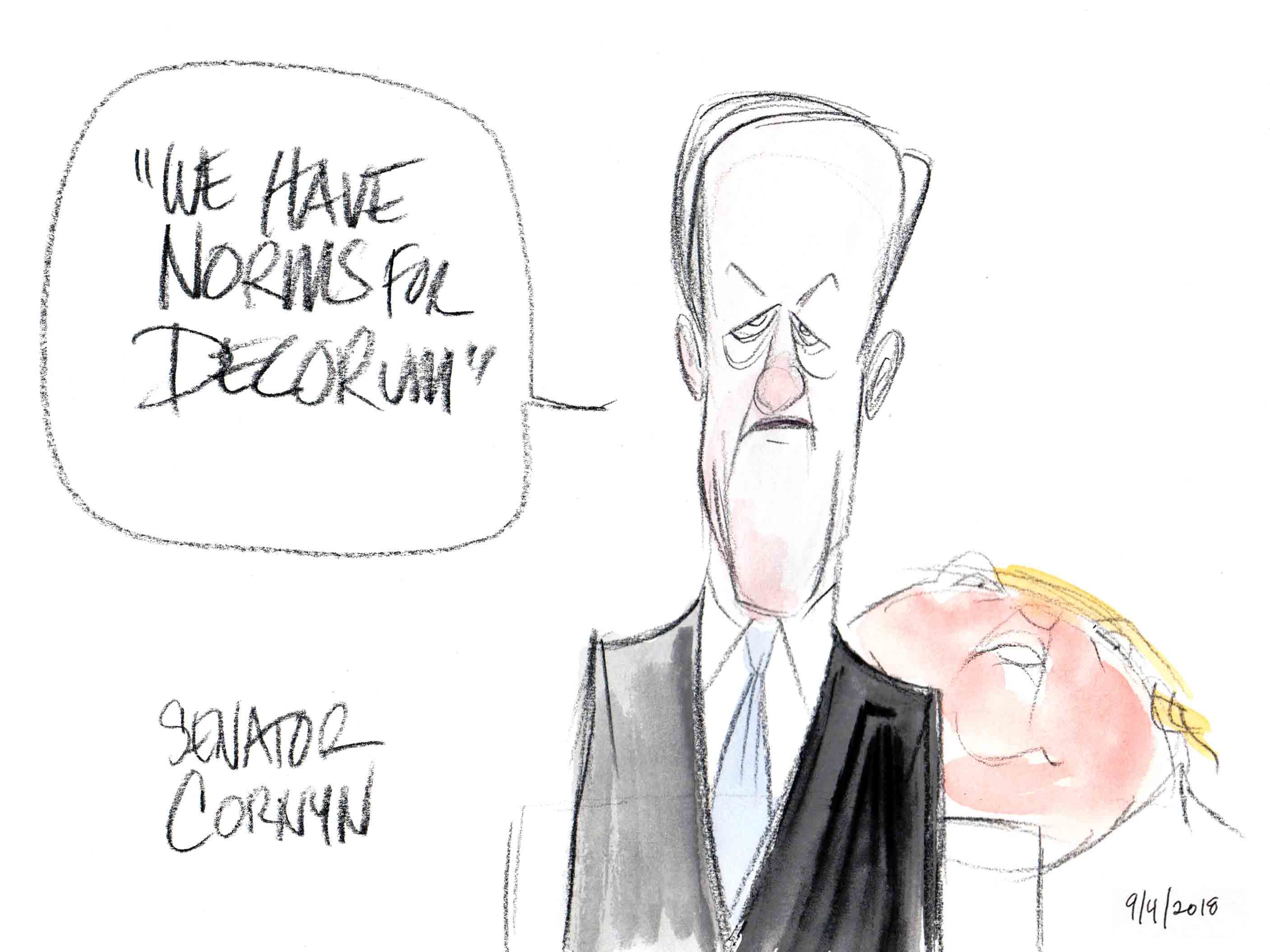 2813x2110 Opinion Sketches Of The Kavanaugh Hearings - Cartoon Sketch Art