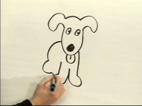 480x360 Easy Cartoon Drawing How To Draw A Cartoon Dog - Cartoon Sketch Dog