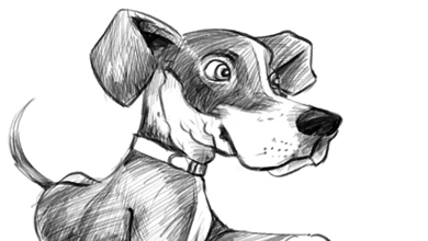 390x220 Puppy Dog Cartoon Sketch Cartoon - Cartoon Sketch Dog