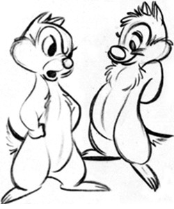 250x300 Drawn Cartoon Chip And Dale - Cartoon Sketch Drawing
