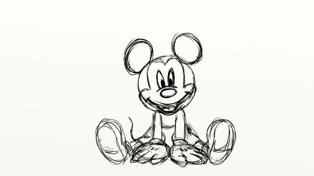 1024x576 Mickey Mouse Sketch New Gangster 3d Pencil Drawings 3d Mickey - Cartoon Sketch Drawing