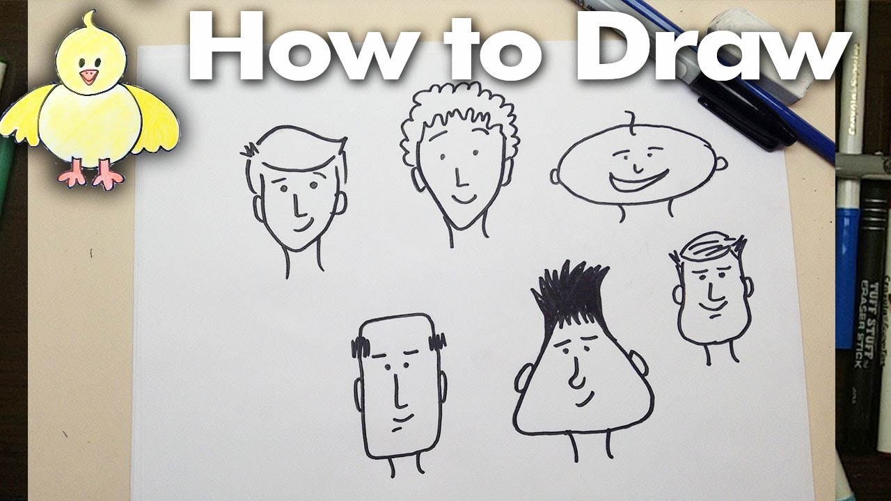 1280x720 Drawing How To Draw Easy Cartoon Faces Step By Step - Cartoon Sketch Faces