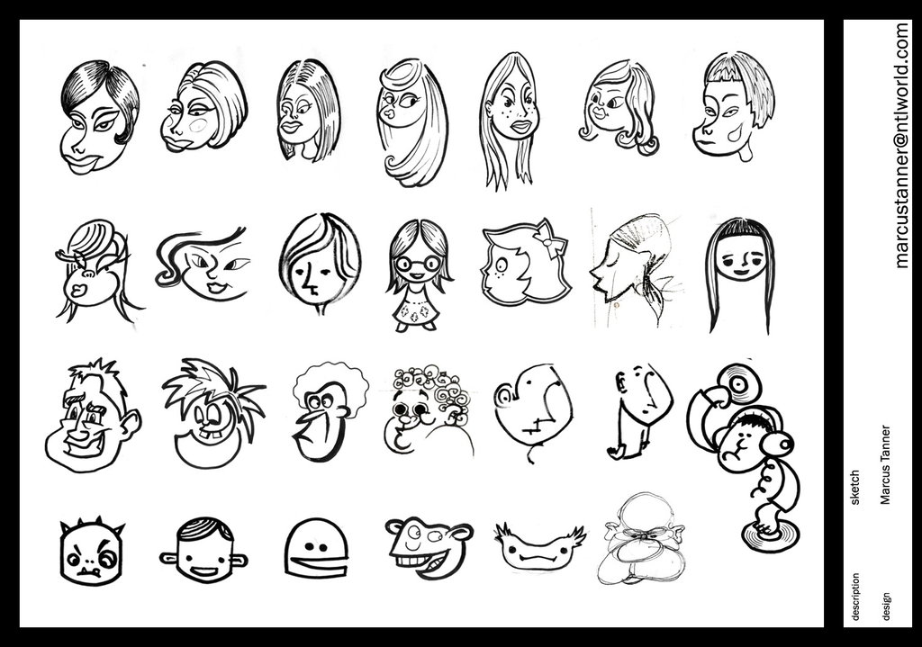 1024x719 New How To Sketch A Face Cartoon - Cartoon Sketch Faces