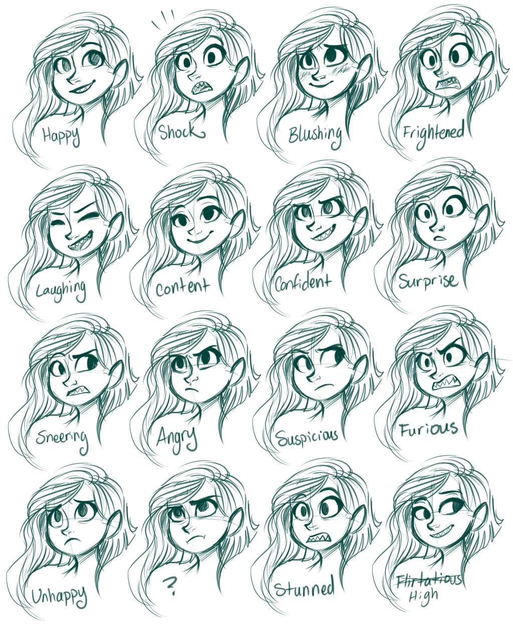 1024x1245 Vera Expressions By On @ - Cartoon Sketch Faces
