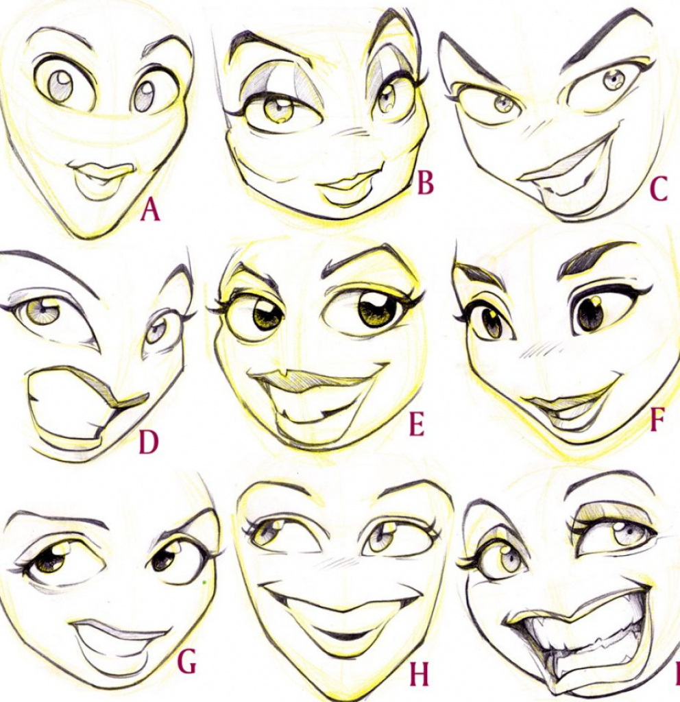 992x1024 Cartoon Drawing Faces How To Draw A Cartoon Face (Beginner Level - Cartoon Sketch Faces