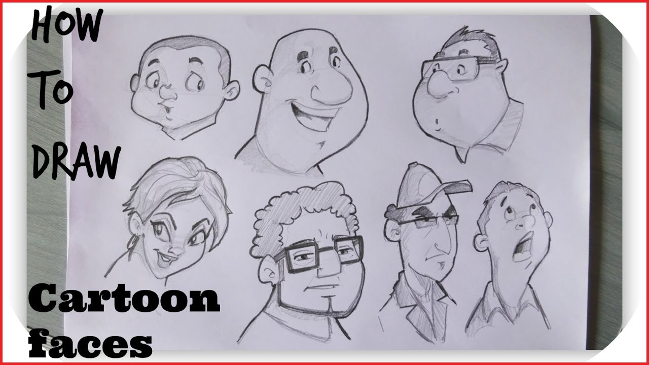 1280x720 Cartoon Face Drawing 166879 How To Draw Cartoon Human Faces - Cartoon Sketch Faces