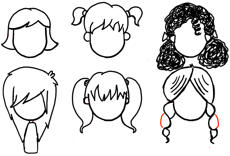 800x542 How To Draw Girls Hair Styles For Cartoon Characters Drawing - Cartoon Sketch Girl