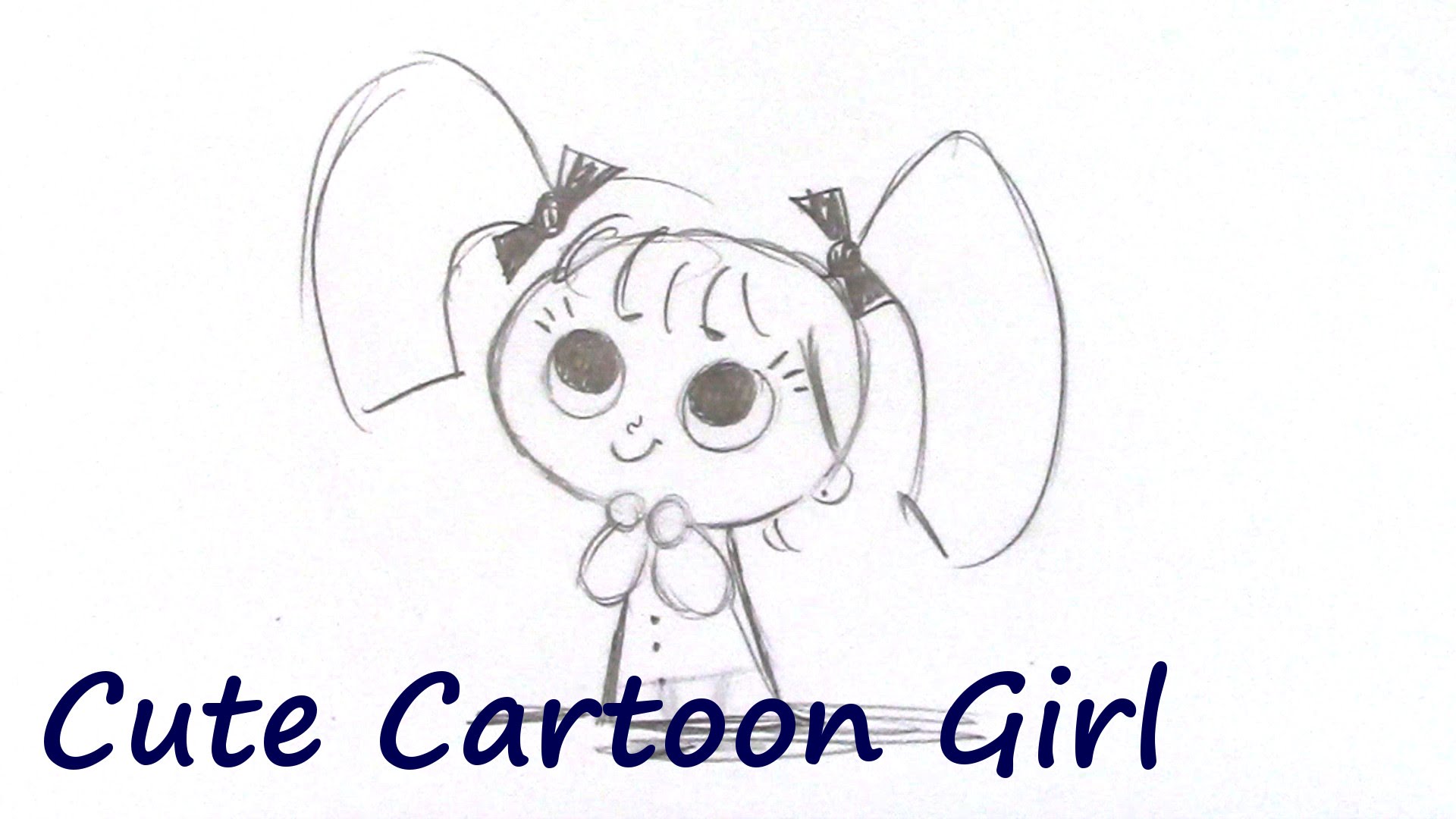 1920x1080 How To Draw A Girl For Beginners - Cartoon Sketch Girl