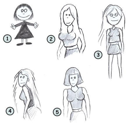 450x438 How To Draw Girls - Cartoon Sketch Girl