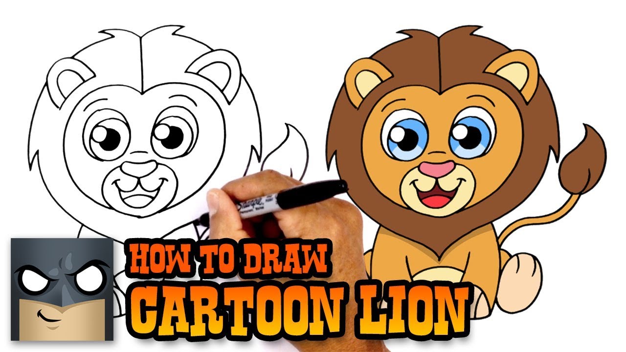 1280x720 How To Draw A Cartoon Lion - Cartoon Sketch Of A Lion