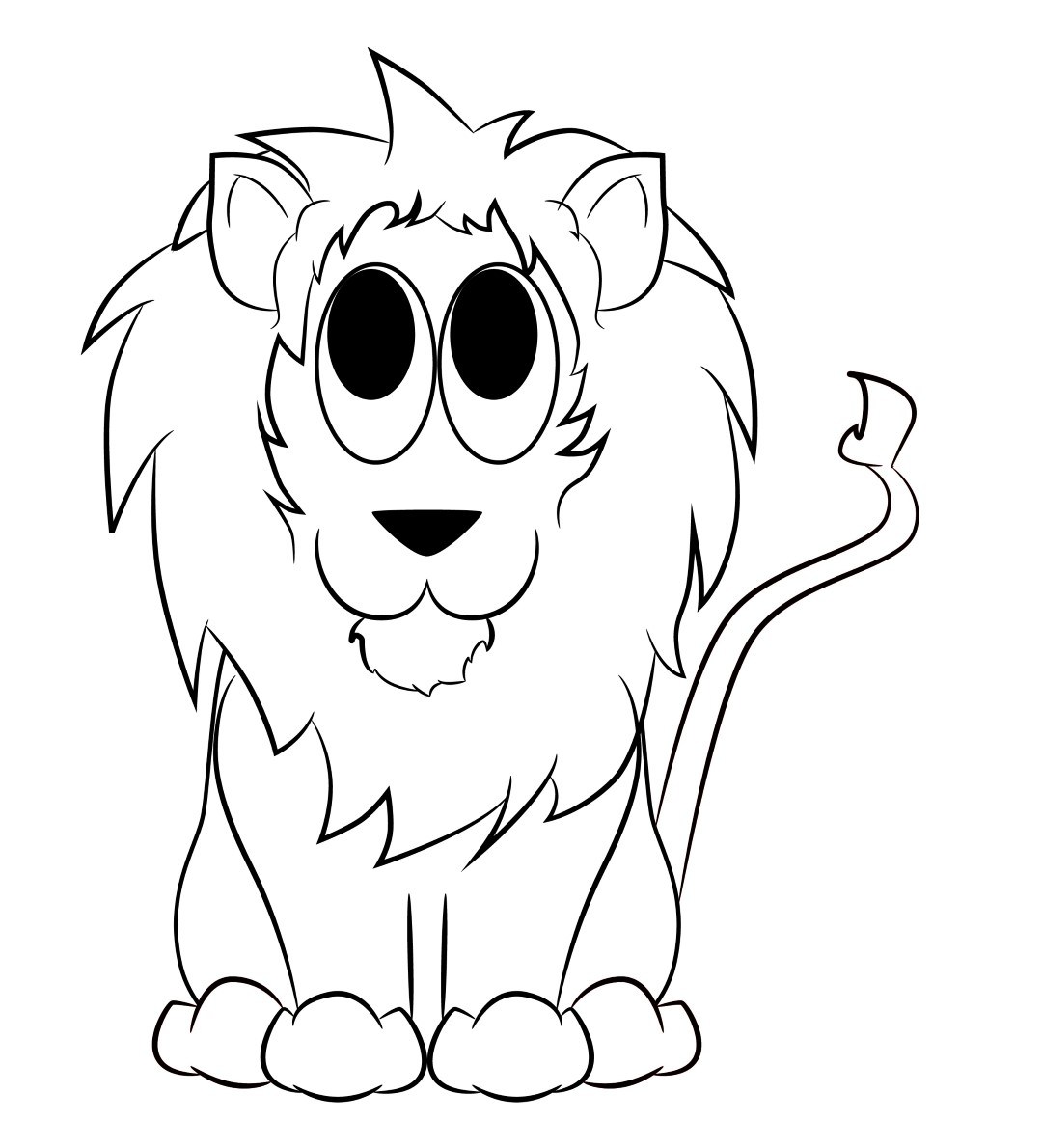 1080x1190 Lion Cartoon Images Drawing - Cartoon Sketch Of A Lion