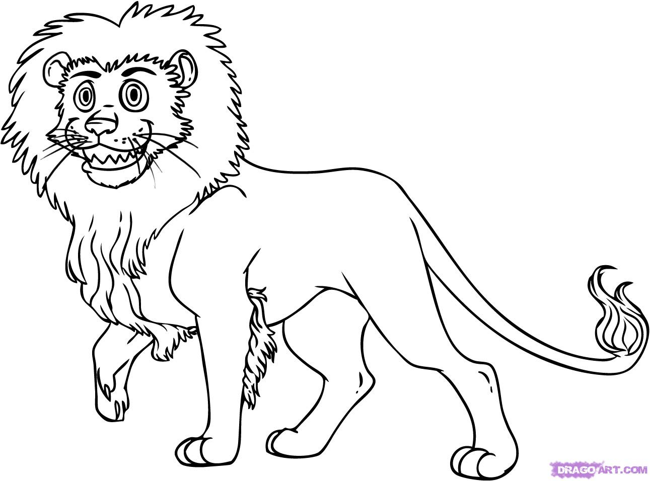 1291x956 Cartoon Drawing Of A Lion How To Draw A Cartoon Lion, Step By Step - Cartoon Sketch Of A Lion