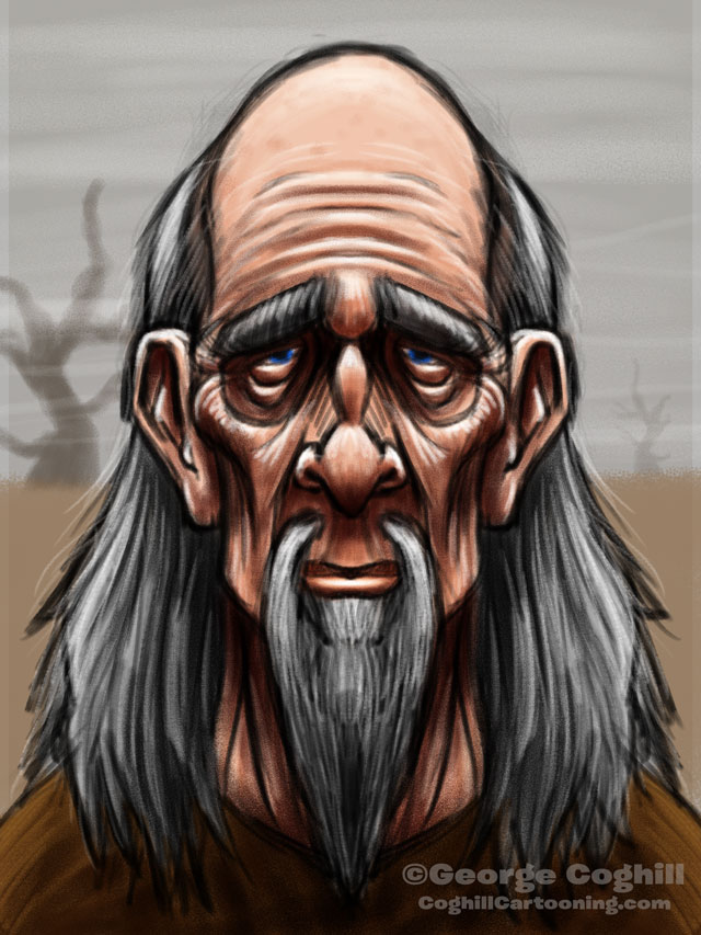 640x853 Wise Man Cartoon Character Sketch - Cartoon Sketch Of A Man