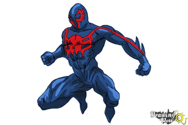 600x400 How To Draw Spiderman 2099 - Cartoon Sketch Of Spider Man