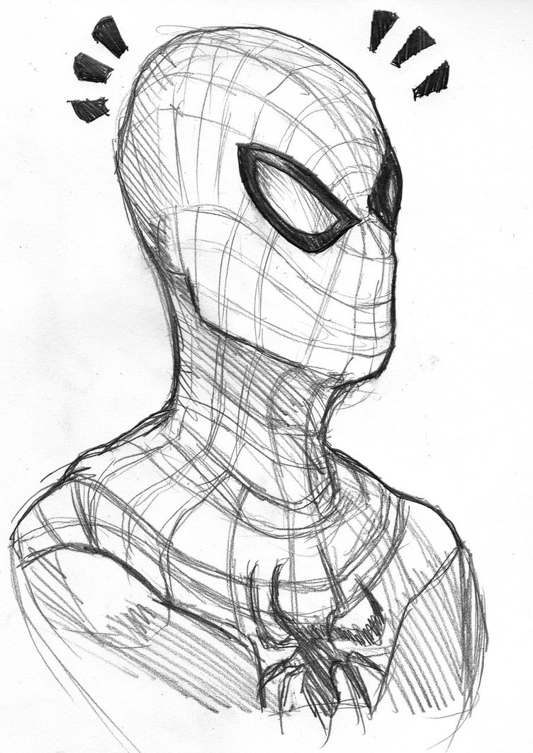 752x1063 Spiderman Sketch By Vimes Da - Cartoon Sketch Of Spider Man