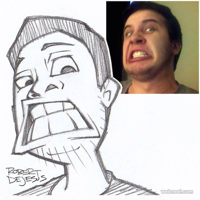 640x640 50 Beautiful Photo To Cartoon Drawings By Robert Dejesus - Cartoon Sketch People