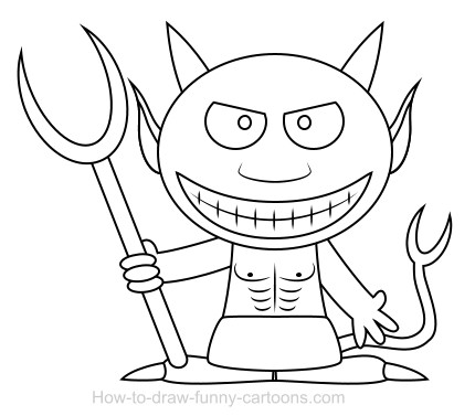 430x377 Drawing A Devil Cartoon - Cartoon Sketch Tutorial