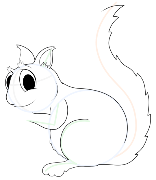 540x626 Cartoon Squirrel Step By Step Drawing Lesson - Cartoon Sketch Your Photo