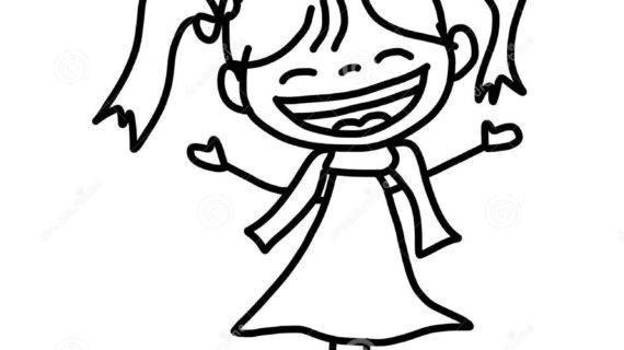 570x320 Cartoon Drawing For Kids Hand Drawing Cartoon Character Happy Kids - Cartoon Sketches For Kids