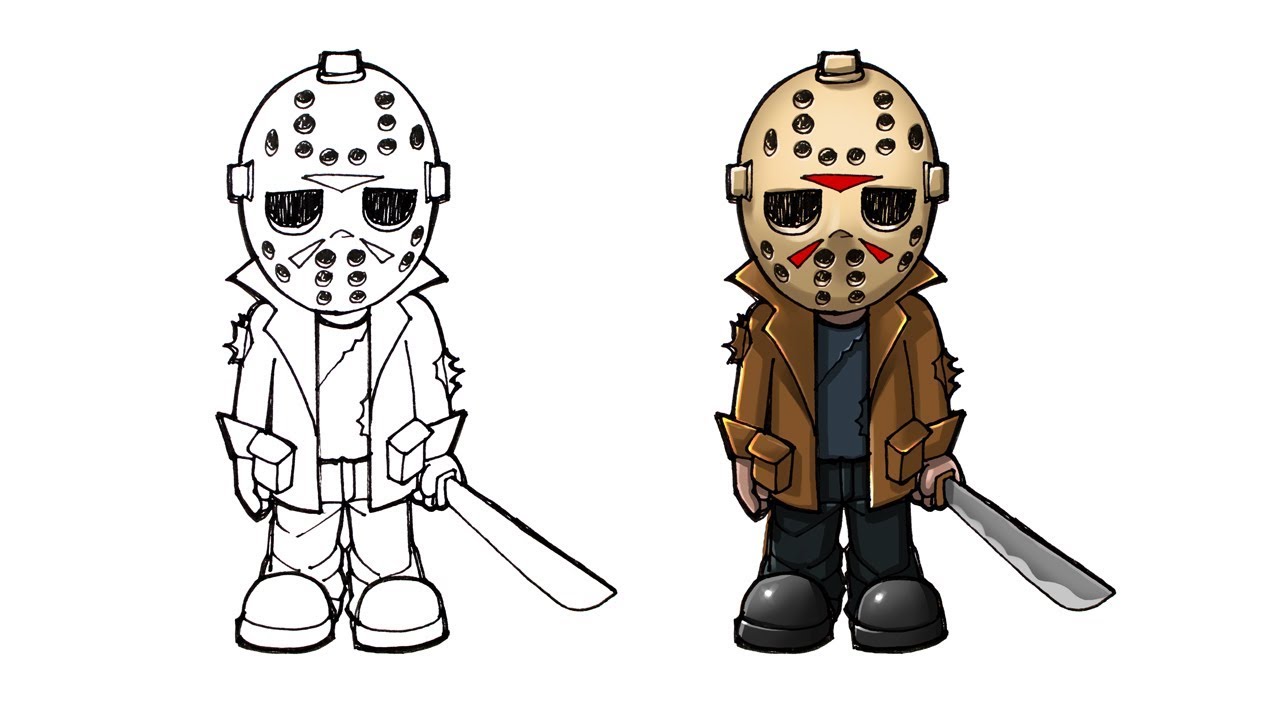 1280x720 How To Draw Jason - Cartoon Sketches For Kids. 