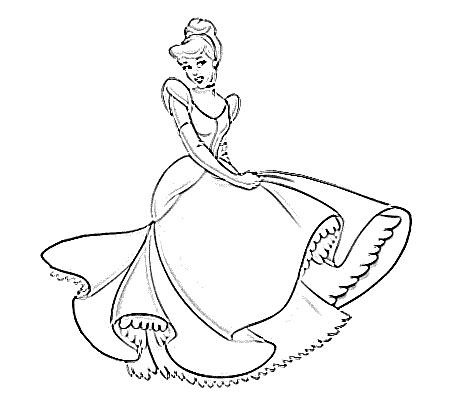 450x400 Cinderella Cartoon Sketch - Cartoon Sketches Images