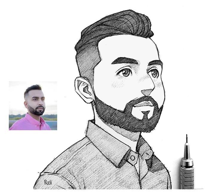 700x645 Artist Turns People Into Cartoon Sketches And The Results Are - Cartoon Sketches Of People