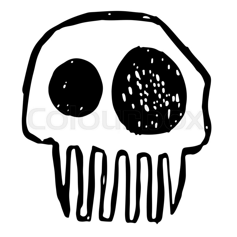 800x800 Hand Drawn Sketch Skull. Cartoon Skull Illustration. Burning Skull - Cartoon Skull Sketch